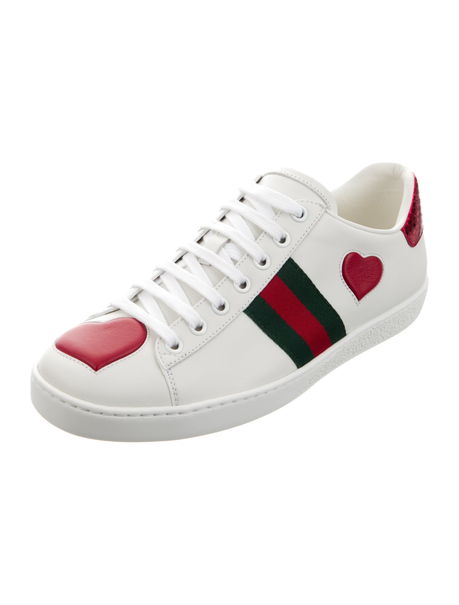 Gucci Web Accent Leather Sneakers